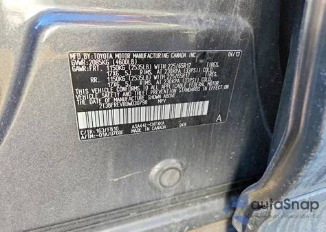 2013 Toyota Rav4 Le из США, поврежденный, VIN 2T3BFREV8DW030798